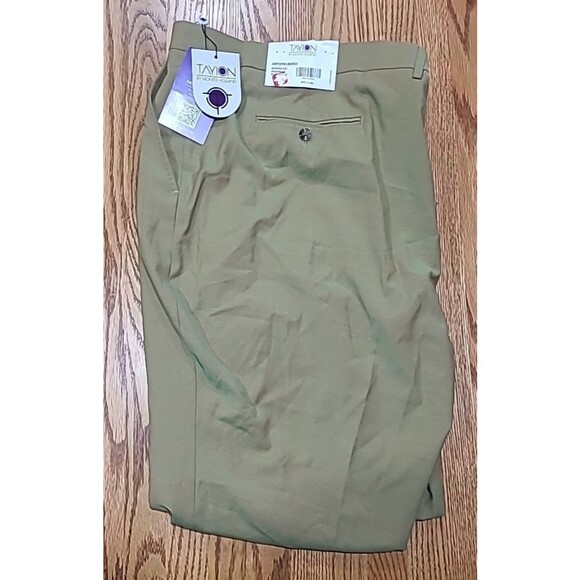 Tayion Montee Holland Pants Men 50x30 Olive Green Wool Taper Career Trousers - Picture 1 of 4